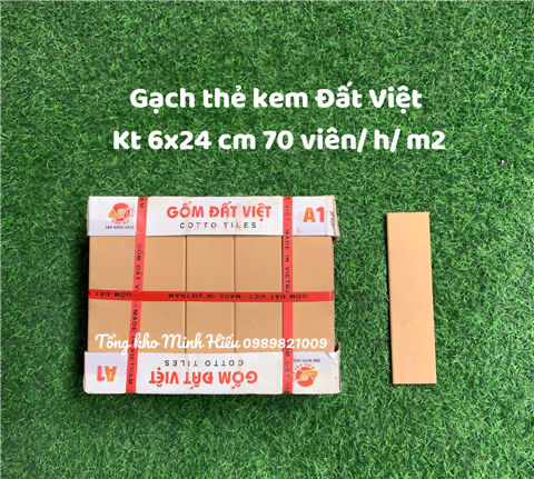 Gạch thẻ Gốm Đất Việt kt 60x240 cm màu men kem