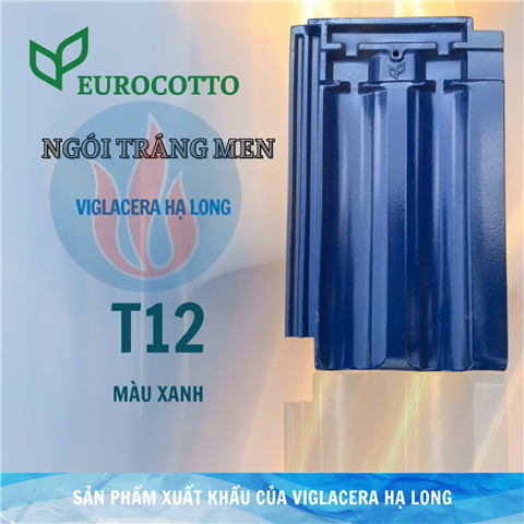 Ngói tráng men EUROcotto - Viglacera Hạ Long ( 12v/m2 ) màu xanh than T12