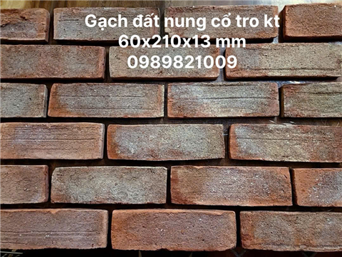 Gạch đất nung cổ tro kt 60x210x13mm