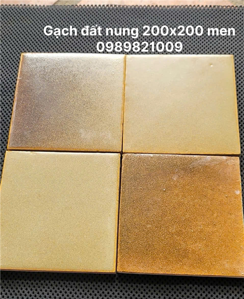    Gạch đất nung thủ công màu hỏa biến kt 100x100x10mm