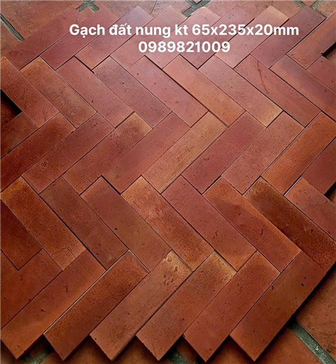 Gạch đất nung kt 65x235x20mm