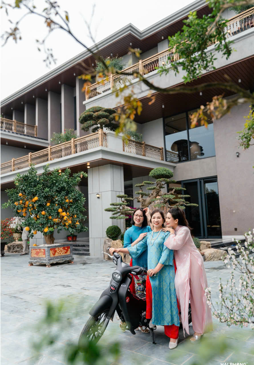 Đá mài  xanh rêu cho không gian sân vườn Villa Gió Rừng ....