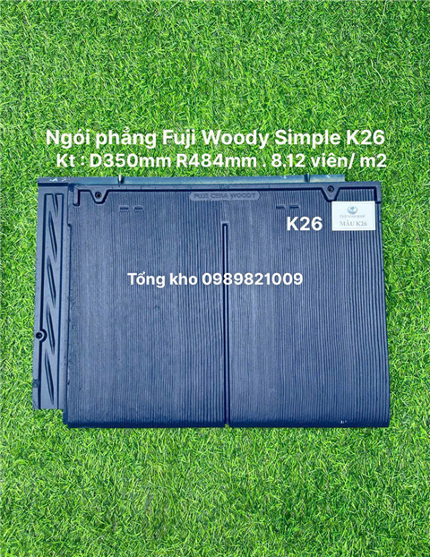 Ngói phẳng Fuji Woody Simple (8.12v/m2) màu K26